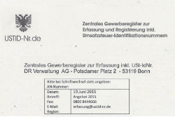 Eintrag durch "USTID-NR.de"