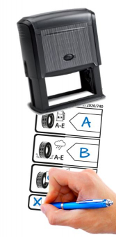 EU Reifenlabel 2020/740 - der Stempel ist die Lösung für Rechnungen